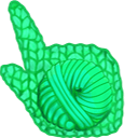 Green Knitting hand cursor