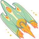 Green Spaceship Animated arrow cursor