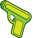 Green Water Gun Toy Animated hand cursor