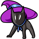 Halloween Black Cat in Witch Hat arrow cursor