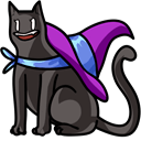 Halloween Black Cat in Witch Hat hand cursor