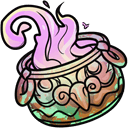 Halloween Pink Frog & Witch’s Cauldron hand cursor