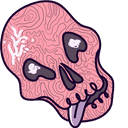 Halloween Pink Guillotine & Skull Animated hand cursor