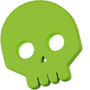 Halloween Poison & Green Skull 3D hand cursor