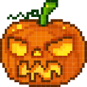 Halloween Pumpkin Pixel Animated hand cursor