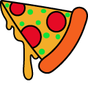 Halloween Slime Ghost & Piece of Pizza hand cursor