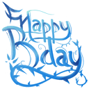 Happy Bday Blue hand cursor