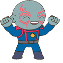 Happy Drax the Destroyer Chibi Animated hand cursor