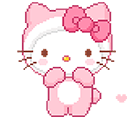 Hello Kitty & Hearts Pixel Animated arrow cursor