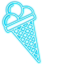 Ice Cream & Chill Blue Neon arrow cursor