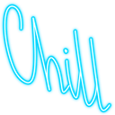 Ice Cream & Chill Blue Neon hand cursor