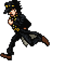 Jotaro Kujo Running Pixel Animated arrow cursor