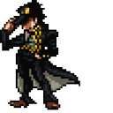 Jotaro Kujo Running Pixel Animated hand cursor