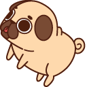 Kawaii Puglie Pug Animated hand cursor