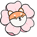 Kawaii Shiba Inu Flower Animated arrow cursor