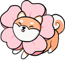 Kawaii Shiba Inu Flower Animated hand cursor