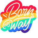 LGBTQ Flag & Born This Way Animated hand cursor