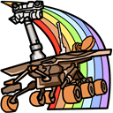 Mars Rover with Rainbow hand cursor