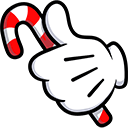 Mickey Mouse Hand with Candy Cane hand cursor