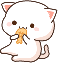 Mochi Peach Cat Eating Pancake Animated arrow cursor