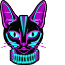 Neon Fish Skeleton & Cat Animated hand cursor