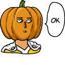 One-Punch Man Saitama Pumpkin Head Animated arrow cursor