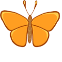 Orange Butterfly Animated hand cursor