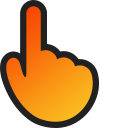 Orange Gradient Animated hand cursor