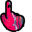 Pink Glitch Animated hand cursor