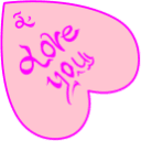 Pink Hand & Love Heart Animated hand cursor