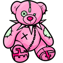 Pink Punk Teddy Bear arrow cursor