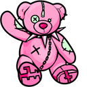 Pink Punk Teddy Bear hand cursor