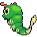 Pokemon Caterpie Pixel Animated hand cursor