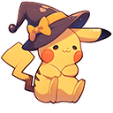 Pokemon Pikachu in Halloween Hat Animated arrow cursor