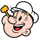 Popeye the Sailor Popeye & Spinach Animated hand cursor