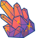 Purple-Orange Candle & Quartz Animated hand cursor