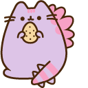 Pusheen Dinosheen & Skull hand cursor