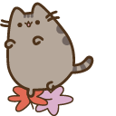 Pusheen the Cat & Autumn Leaves Animated arrow cursor