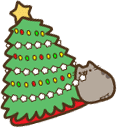 Pusheen the Cat & Christmas Tree Animated arrow cursor