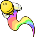 Rainbow Bee & Flower Animated arrow cursor