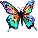 Rainbow Butterfly Animated hand cursor