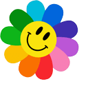 Rainbow Flower Smiley Face Animated hand cursor