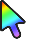 Rainbow Gradient Animated arrow cursor