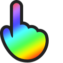 Rainbow Gradient Animated hand cursor