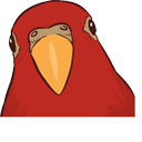 Red Bird Laughing Then Staring Meme Animated hand cursor