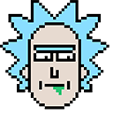 Rick and Morty Rick Head Pixel Animated arrow cursor