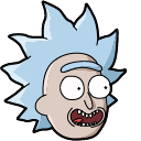 Rick and Morty Tiny Rick & Guitar hand cursor