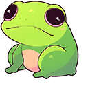 Sad Green Toad Animated hand cursor