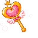 Sailor Moon Pink Moon Stick Pixel Animated hand cursor