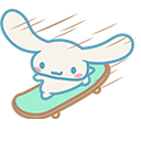 Sanrio Cinnamoroll & Skateboard Animated arrow cursor